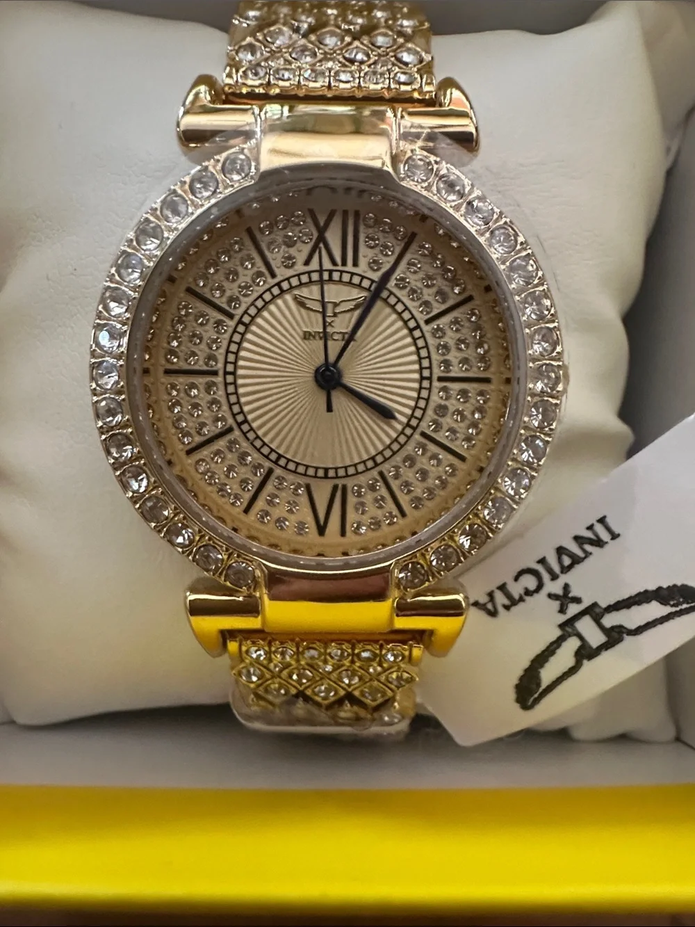 Invicta Gold Tone Crystal Ladies Watch